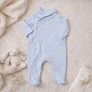 Ralph Lauren Baby Blue Footed One Piece Sleeper 3M